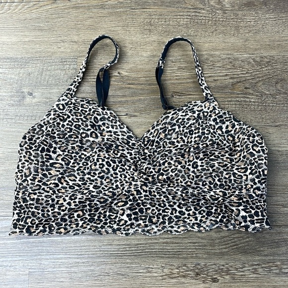 Victoria’s Secret PINK Leopard Print Lace Bralette, size Large - Picture 1 of 8